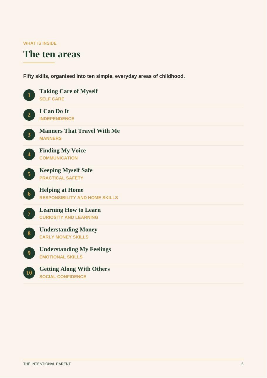 50 Things to Teach Your Child Before Age 7, sample page 4