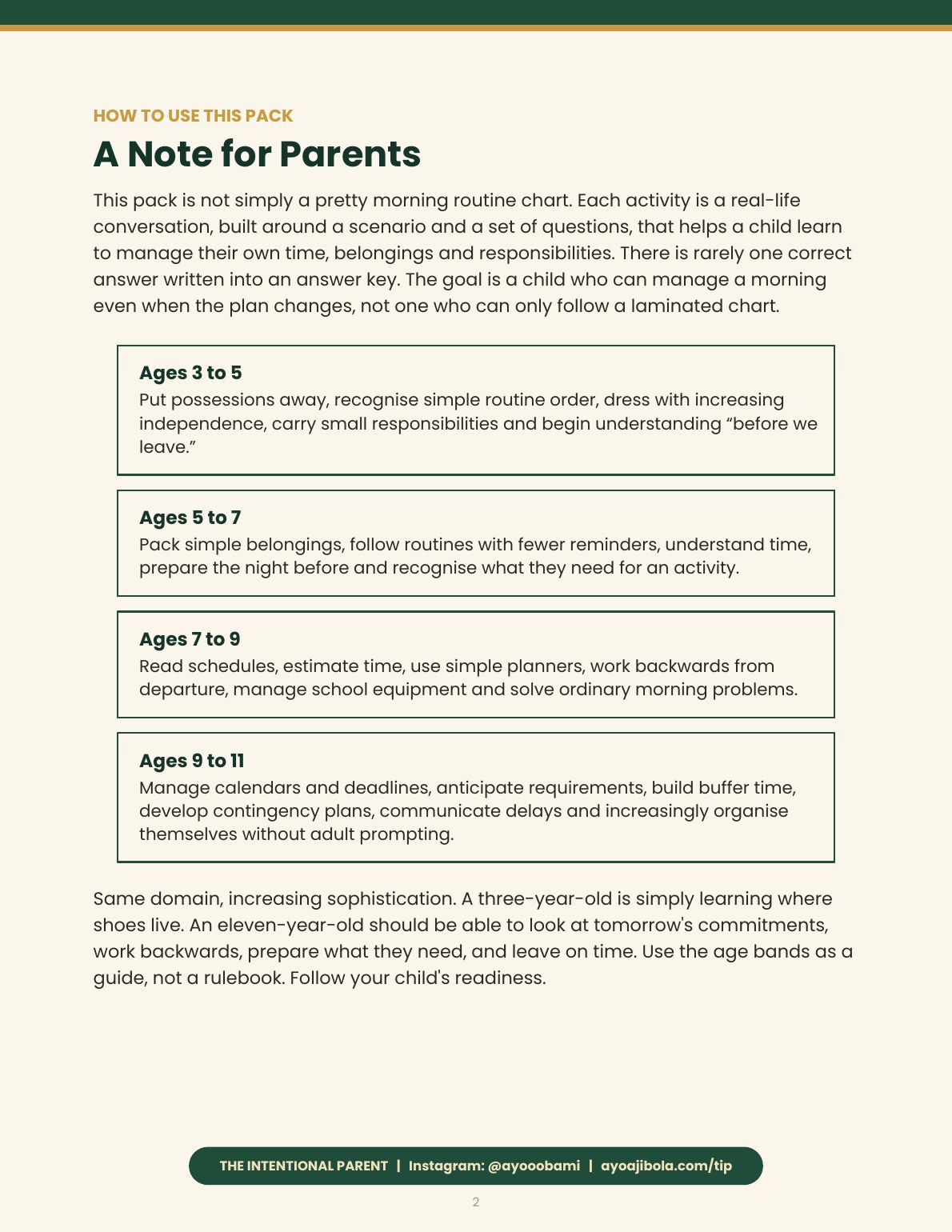 The Calm Mornings Pack, sample page 1