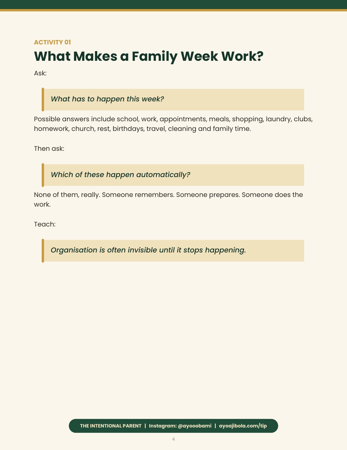 The Family Rhythm Planner, sample page 3