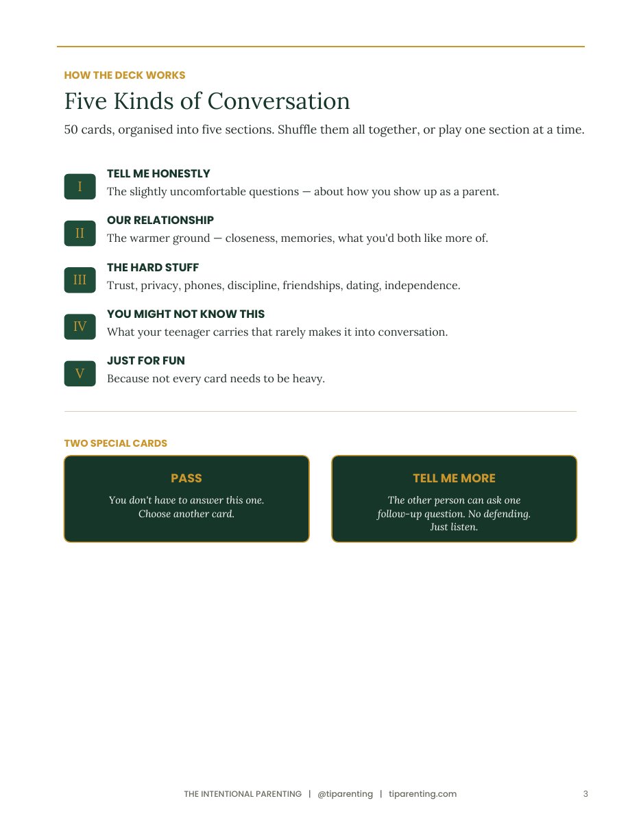Teen Truth Cards, sample page 3